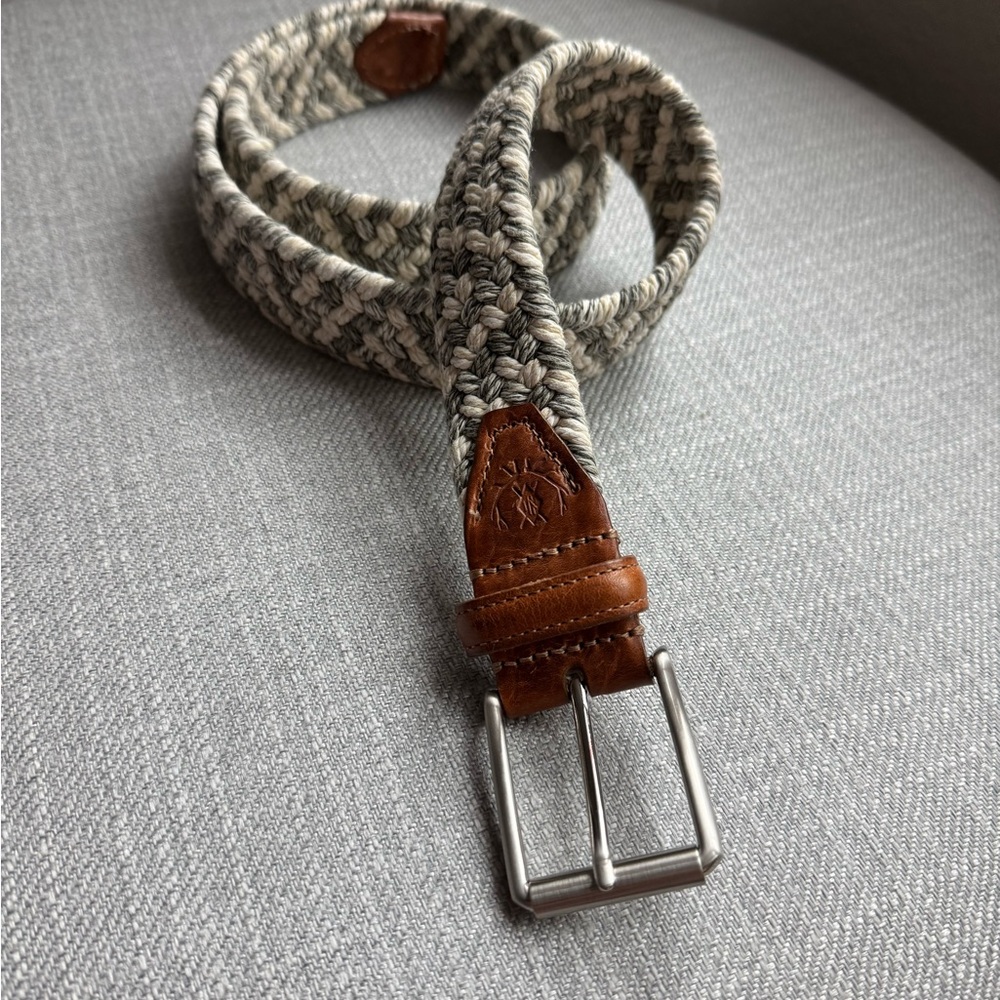 Martin Dingman Braided Belt with Leather Details